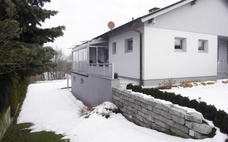 Terrassendach mit Ganzglassystem